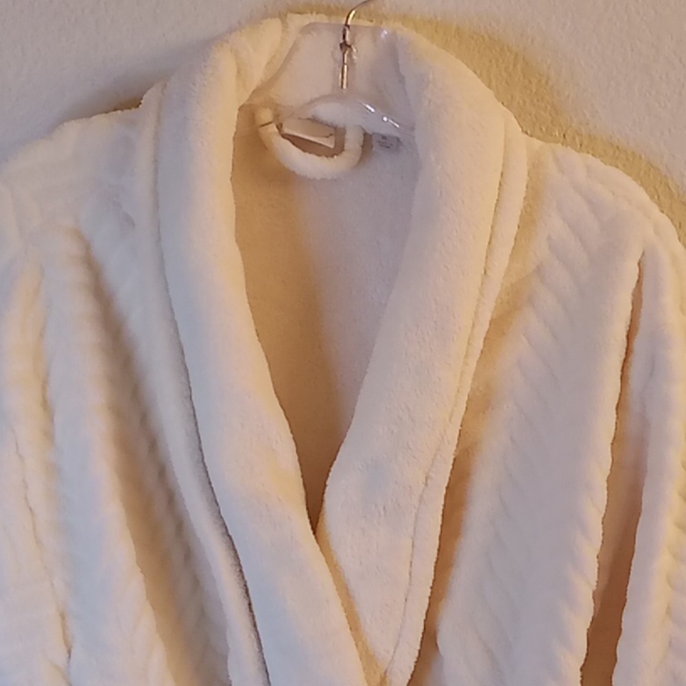 Croft & Barrow Women's Sleepwear Lounge Sz XL Vanilla Cozy Pockets Long Robe B5X - Picture 9 of 12